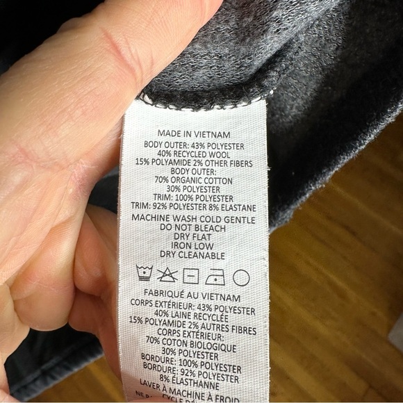 prAna Appian Recycled Wool Blend Full Zip Sweater Jacket Mens Size Large - Picture 4 of 9